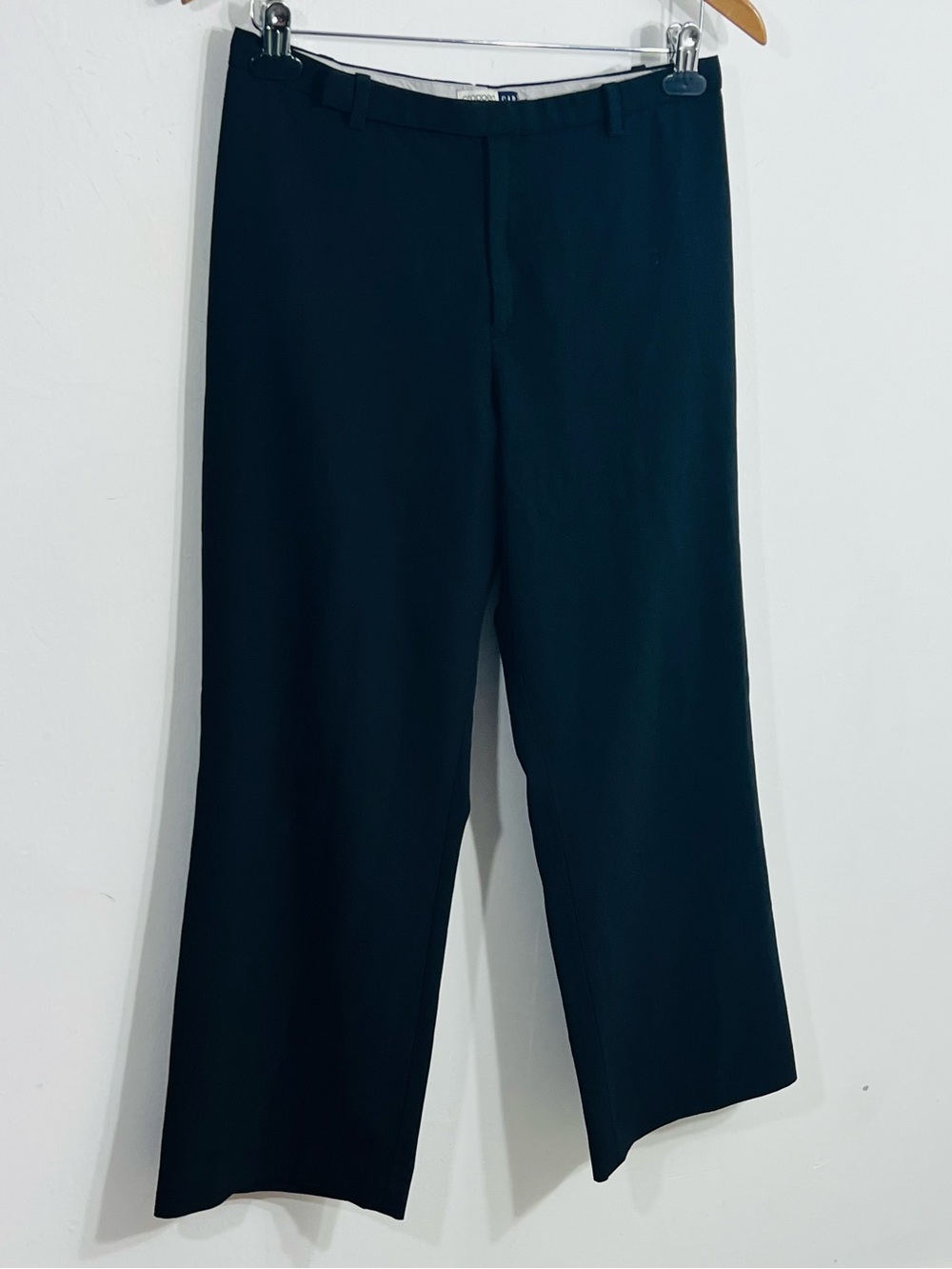GAP Cropped Stretch Black Dress Pants Straight Leg Mid Rise Stretch Zip Size 8